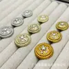 Botones metálicos con perlas para trajes, abrigos de punto de lana, botones decorativos simples y versátiles cosidos a mano