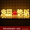 Feliz Aniversário Decoração de Palavra Luminosa Letra Inglesa Luz LED Cena de Proposta Adereços de Tronco Digital