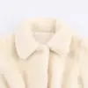Exportação Transfronteiriça Roupas Femininas Inverno 2025 Europeu e Americano Gola Lapela Pelo Sintético Amarração na Cintura Jaqueta para Mulheres B482727