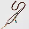 Collar de jade estilo chino moderno con cordón ajustable, collar de jade de una cara con un diseño novedoso