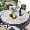 Mesa y silla de exterior de hierro fundido de aluminio simple, combinadas, para patio, jardín y balcón.
