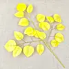 Hojas de álamo artificiales, ramas y hojas falsas, hojas verdes laminadas, plantas verdes para paisajismo y decoración de jardines, venta al por mayor