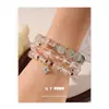 Novo Bracelete de Pedra Natural com Contas Estilo Chinês Estilo Nacional Garnet Vermelho Estrela Cristal Branco Cristal de Cabelo Verde para Mulheres