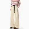 Pantalones Casuales Rectos de Estilo Nuevo para Hombre Primavera 2026 con Costuras Expuestas, Diseño de Cinturón, Talla Grande, Pantalones Casuales Versátiles