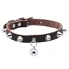 Nuevo Collar para Mascota de Piel de Vaca con Cascabel, Remaches de Aleación de Cuero Genuino, Collar para Gato, Correa para el Cuello, Correa de Tracción, Cuello de Perro de Cuero