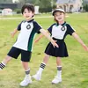Roupas de jardim para creche verão estilo faculdade roupas de aula manga curta Roupa esportiva terno infantil uniforme de escola primária verão Novo
