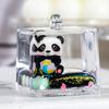 Panda de baloncesto aceite en la botella de arenas movedizas decoración de escritorio llavero acrílico accesorios colgante de bolsa pequeño regalo al por mayor