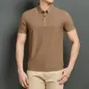 Camisa polo de seda de hielo sin costuras para trabajo con estampado de logotipo, camiseta de manga corta fina de verano, ropa de trabajo para equipo corporativo para hombres