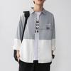Camisa de manga larga para hombre, estilo casual, holgada, de primavera y otoño, estilo Hong Kong, chaqueta de estilo coreano, chaqueta artística a juego de moda.