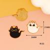Colgante de aleación con forma de gota de aceite para Halloween, accesorio de bricolaje con forma de gato blanco y negro, diablo, fantasma, gato negro