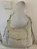 Bolso de Hombro de Tela Grande de Capacidad Simple, Estilo Japonés, Literario y Artístico, para Mujer, Bolso de Mano Casual con Múltiples Bolsillos, Bolso de Mamá, Bolso Tote