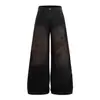 3311 Jeans Masculino Retrô Tendência Street Style de Rua Resistente Estampado de Cobra Pulverizado à Mão Jeans Largo Solto