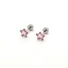 Nuevos Pendientes de Acero Inoxidable con Strass de Estrella de Cinco Puntas Pendiente Versátil para Perforación Joyería Simple Unisex Tachuelas para Oreja En Stock Venta al por Mayor