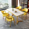 Conjunto de Mesa e Cadeiras de Negócios de Luxo Leve, Mesa de Recepção Simples para Apartamentos Pequenos, Mesa e Cadeiras de Jantar para Cafeterias e Lojas de Sobremesas
