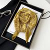 Nuevo Pañuelo de Seda Plisado Transfronterizo para Mujer con Estampado de Leopardo Turbante Estampado Cachemira Pañuelo de Satén Pañuelo Pañuelo Cuadrado de 70cm
