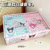 Sanrio Coche Comedor Silencioso Lindo Dibujo Animado Creativo Pegatina de Burbujas Corte Estéreo Escena Hecha a Mano Juguete para Niña