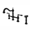 Kaiping Youjia baño Lavabo de Cobre grifo de cuatro agujeros cromado lavabo de ocho pulgadas doble manija Americano con rociador 3841