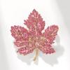 Moda Retro de Alta Gama Transfronteriza Europea y Americana Hoja de Arce Roja de Pedrería Sentido de Alta Gama Exquisito Elegante Accesorios de Broche para Abrigo