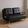 Cama plegable de cuero encerado, sofá perezoso, doble propósito, individual o doble, adecuada para apartamentos pequeños, salas de estar, balcones, y con un estilo vintage