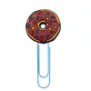 Clips de Papel Dunkin Donuts Material de Oficina Clips de Papel Creativos Lindos Pines en Forma de U Marcadores de Libros de Dibujos Animados de PVC