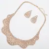 Collares Europeos y Americanos Más Vendidos, Exagerado Set de Pendientes y Collar de Cadena de Garra con Pedrería de Lujo, Nuevos Accesorios de Vestido Exagerados Estilo Primavera N350