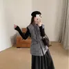 Colete de algodão feminino 2026 com gola alta, solto e moderno, novo estilo coreano espessado para outono e inverno, acinturado, chique preto