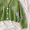 Amazon comercio exterior abrigo suéter para mujer 2026 otoño e invierno nuevo ajuste ceñido jacquard floral tejido cárdigan ropa de mujer