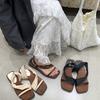 Sandalias de Suela Gruesa para Mujer para Usar con Faldas, Moda Verano 2026, Punta Abierta, Aumentador Interno de Altura, Pantuflas de Dos Formas de Usar
