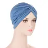 Amazon europeo y americano nuevo tela elástica cepillada seda de leche gorra con torsión base gorra india pañuelo para la cabeza gorra gorra para quimioterapia