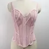 Sexy camisola de encaje ajustada estilo francés para mujer, calada, cómoda, transpirable, corsé de ballenas de alta gama