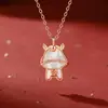 Collar Original Moneda Atrae Fortuna Caballo Llorando, Plata Pura, Nuevo Estilo Chino, Tendencia Nacional, Colgante Caballo Ponny de Nácar, Regalo de Año Nuevo del Año del Caballo