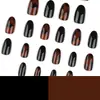 Uñas Portátiles de Venta Caliente Transfronteriza Otoño e Invierno Manicura de Caparazón de Tortuga Marrón Manchada Piezas de Uñas Piezas de Uñas Portátiles Productos Terminados Venta al por Mayor