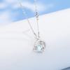 Original Colar de Estrela Circundante Estilo Coreano de Prata Esterlina para Mulheres Fresh Ins Cyber Celebrity Star Moon Clavícula Cadeia Pingente de Pedra da Lua