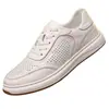 Novos Sapatos Brancos Masculinos de Verão Transfronteiriços, Sapatos com Painéis de Couro Respiráveis, Sapatos Casuais Confortáveis com Solado Macio, Sapatos Masculinos Versáteis e Modernos