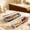 Soporte para palillos de acero inoxidable 304 transfronterizo, gabinete de desinfección, caja para cucharas, cesta para cubiertos, jaula para palillos con drenaje, almacenamiento de cocina