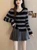 Ropa de punto para mujer 2024 Nuevo Otoño Primavera Protector Solar Blusa Fina Exterior Diseño Nicho Versátil Manga Larga Top