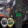 Nuevo Reloj Electrónico Juvenil Transfronterizo Sanda Moda Aleación Reloj para Hombre Resistente al Agua y Burbujas Luminoso Reloj para Hombre