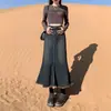 Falda Vaquera Vintage de Cintura Alta para Mujer 2025 Tendencia Versátil Nuevo Llegado Otoño e Invierno Falda Corta para Hombre con Borde de Piel de Cola de Pez Falda de Línea A