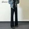 2026 Calça Social Masculina Simples da Moda Calças Casuais Masculinas com Caimento Outono Inverno Masculino Calças Pretas Ligeiramente Flare de Alta Qualidade