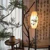 Estilo Retro Galho Zen Chinês Luminária de Chão Sala de Estar Sala de Chá Estudo Lâmpada de Atmosfera Lanterna de Tecido Pesca Ajustável