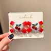 Diadema de Saludos de Año Nuevo para Niños Pasador Rojo con Lazo para Bebé Bola de Pelo con Borla Estilo Chino para Niñas