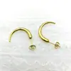 Brincos de argola simples em formato de C, irregulares, estilo frio, aço titânio, banhado a ouro, para mulheres, temperamento retro, argola, tendência
