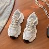 Zapatillas Rojas de Papá de Moda para Mujer, Nuevo Estilo Primavera/Verano 2026, Zapatillas Deportivas de Malla Transpirable con Suela Gruesa para Aumentar la Altura, Estilo Urbano