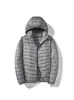 Chaqueta de Plumón Ligera Talla Grande de Invierno Unisex Cuello Alto Cómoda Cálida Plumón de Pato Blanco Color Sólido Ropa Exterior con Capucha