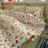 Conjunto de cama de quatro peças de grau A para maternidade e infantil, algodão puro, estilo Fair Isle autêntico, adequado para dormir nu na cama, inclui lençol e fronha, conjunto de três-quatro peças para dormitório