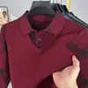 Suéter masculino com design de peça dupla falsa, nova coleção outono/inverno 2026, estilo business casual, espessado para aquecimento, suéter de tricô masculino