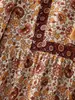 Vestido de verano para mujer estilo europeo y americano 2021, nuevo, de rayón, con estampado de marca de agua, flores de posicionamiento, borlas, manga larga 8633