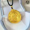 Colgante de Buda y Demonio Estilo Antiguo Oro Arena, Retención de Color Duradera, Collar de Buda y Demonio, Oro Arena Vietnamita, Cadena para Suéter Moderna y Audaz, Idea de Regalo