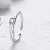 925 Sterling Silver Irregular Hollow Out Casal Par Anel de Platina Distintivo Anel para Homens e Mulheres Simples Anel Aberto ins Mão Jóias