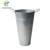 Balde de Flores de Ferro Galvanizado Personalizado pelo Fabricante, Balde de Flores de Ferro Retrô Antigo com Duas Alças, Balde de Flores Alto